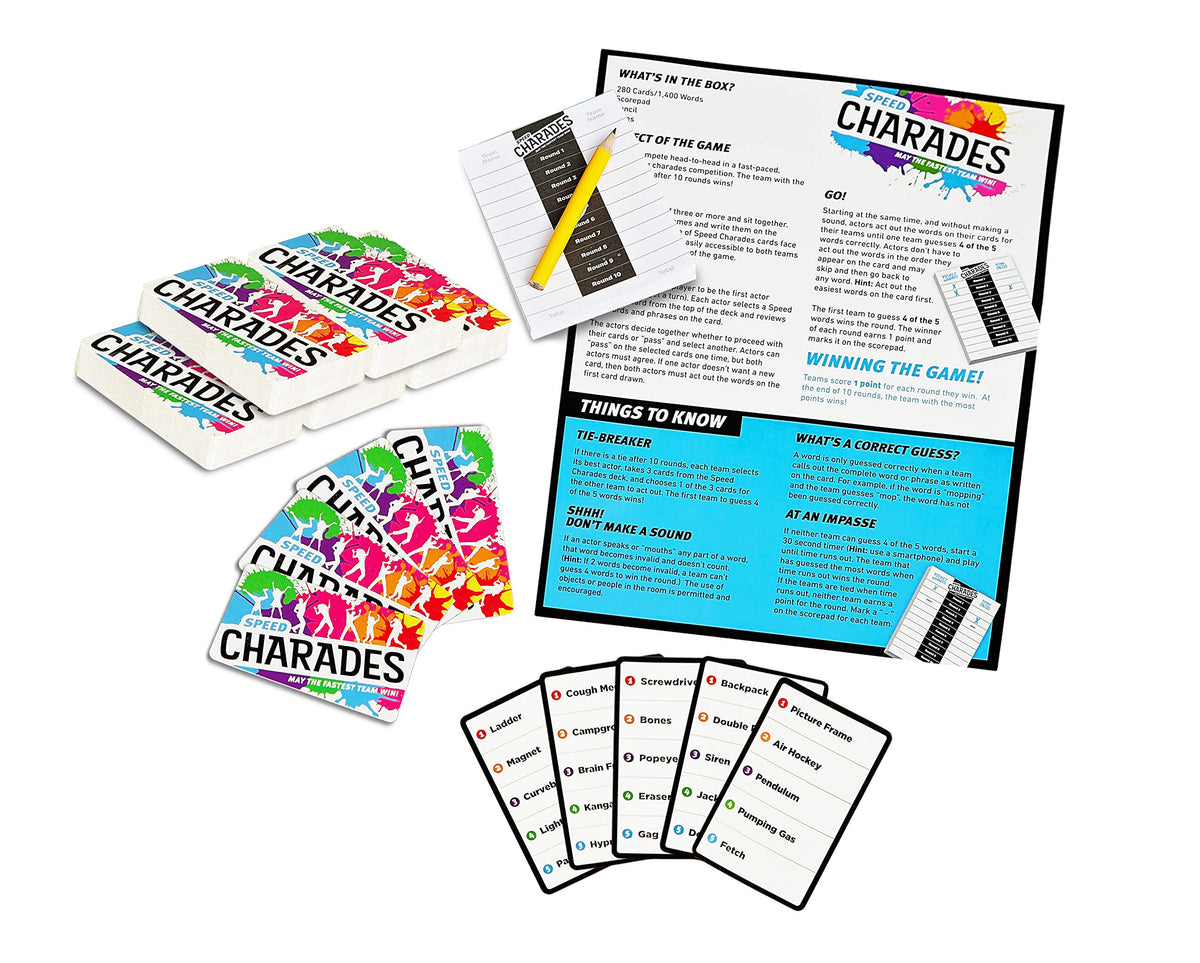 The GAME CHEF Speed Charades rules guide helps new players learn quickly.