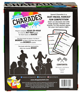 The GAME CHEF Speed Charades teams play setup drives inclusive fun.