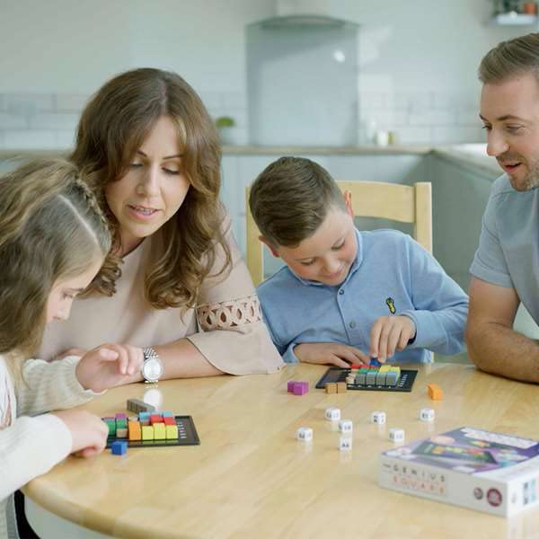 The Happy Puzzle Company Genius Square: players race to fill the grid on a 6x6 board