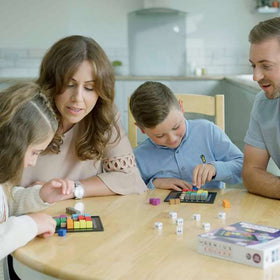 The Happy Puzzle Company Genius Square: players race to fill the grid on a 6x6 board