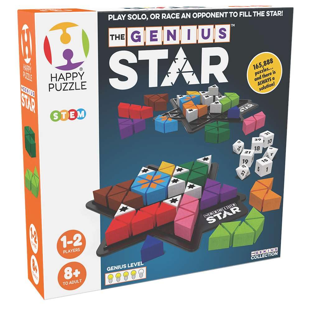 Genius Star puzzle-pieces in vibrant colors enable varied challenges.