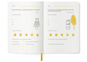 The HappyMe Journal classroom-use snapshot suggests a calm, reflective habit during the school day.