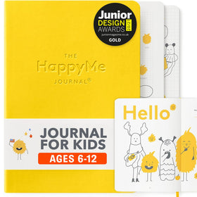 The HappyMe Journal cover front invites daily gratitude and joyful writing for kids.