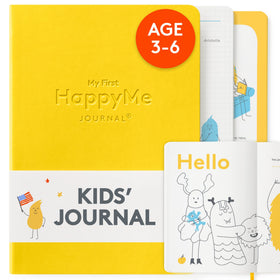 The HappyMe Journal cover inviting curious kids to start journaling.