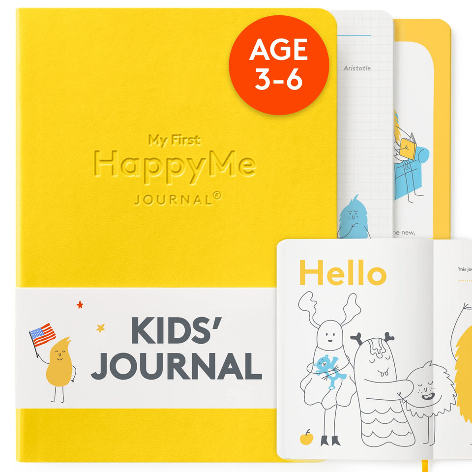 The HappyMe Journal cover inviting curious kids to start journaling.