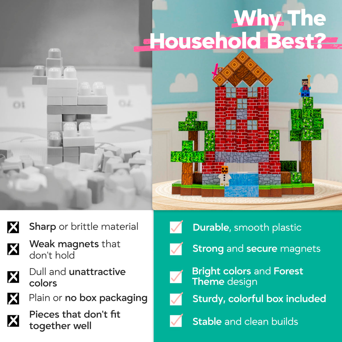 The Household Best THB colorful magnetic cubes invite vibrant building and pattern exploration