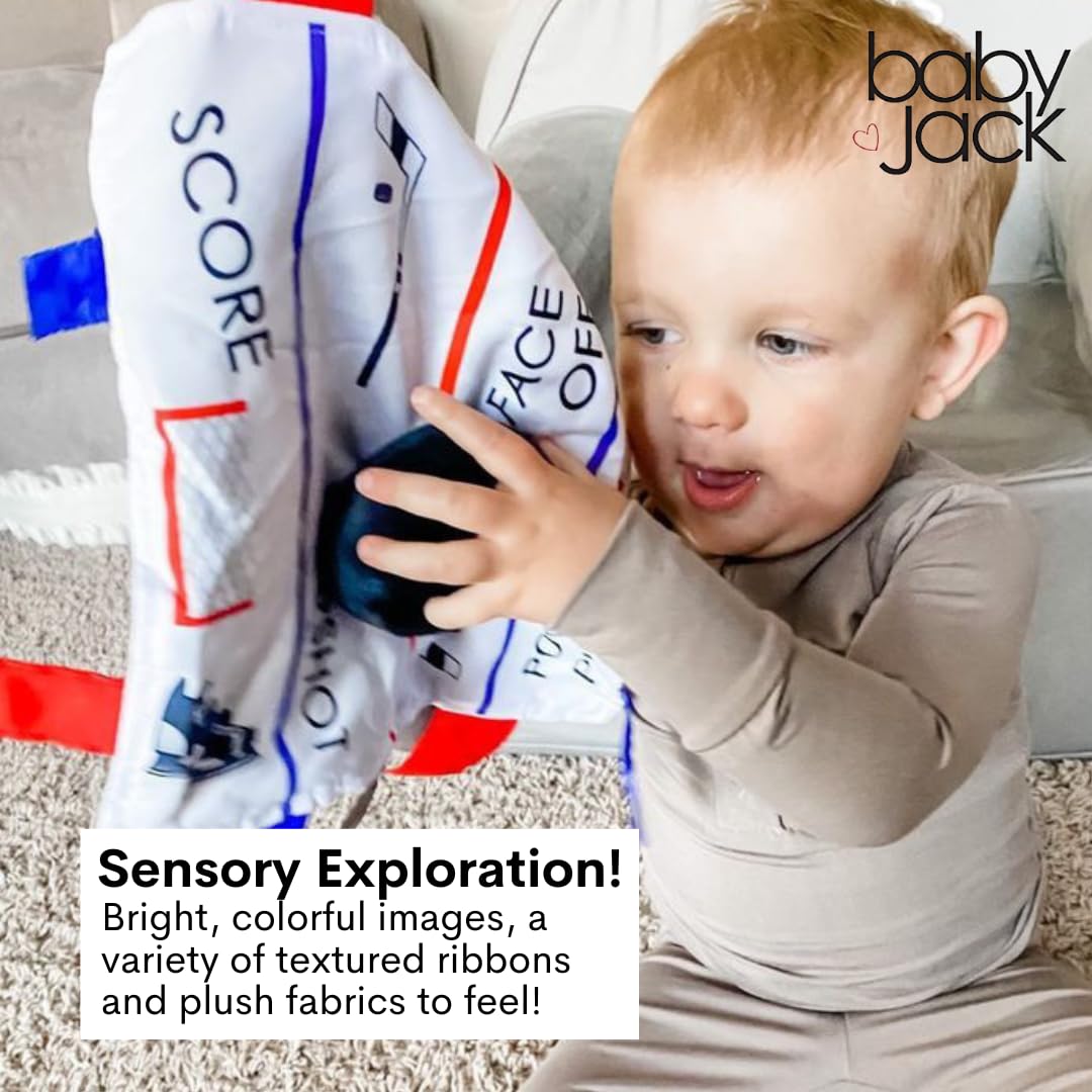 The Learning Lovey stroller clip toy attaches easily for on-the-go development.