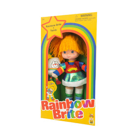 Rainbow Brite doll in yellow window gift box, nostalgic packaging