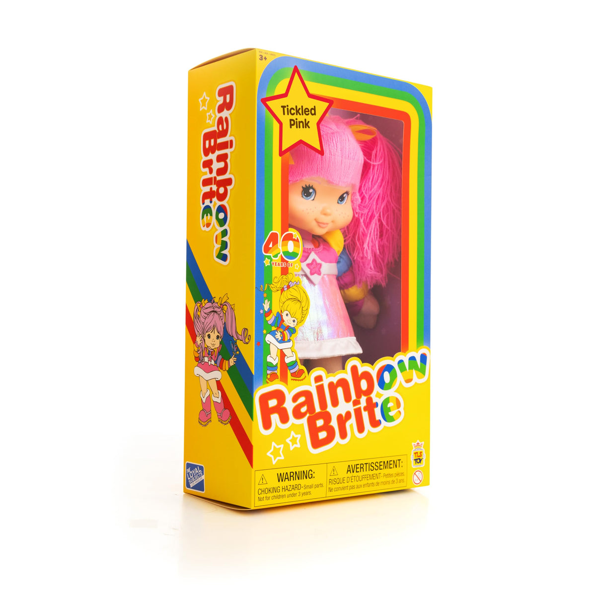 The Loyal Subjects Tickled Pink doll outfit details highlight bright colors for imaginative storytelling.
