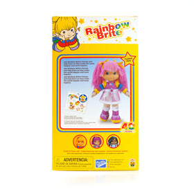 The Loyal Subjects Rainbow Brite Tickled Pink doll with sticker sheet adds collectible and fun activity.