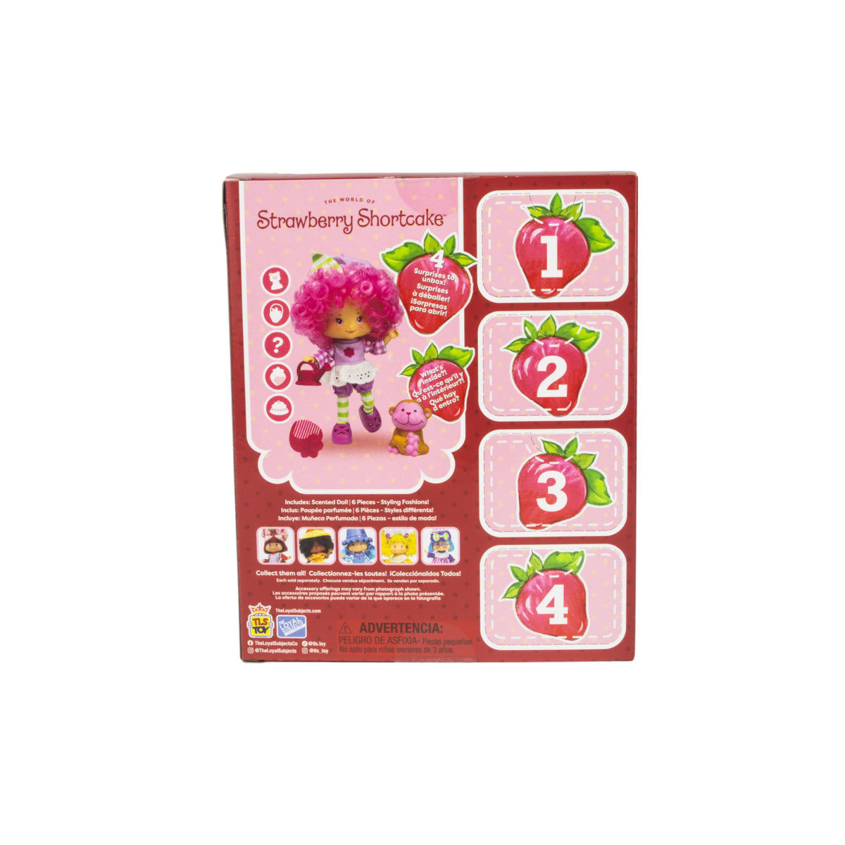 The Loyal Subjects Raspberry Tart doll packaging showcases collectible box with surprise elements.