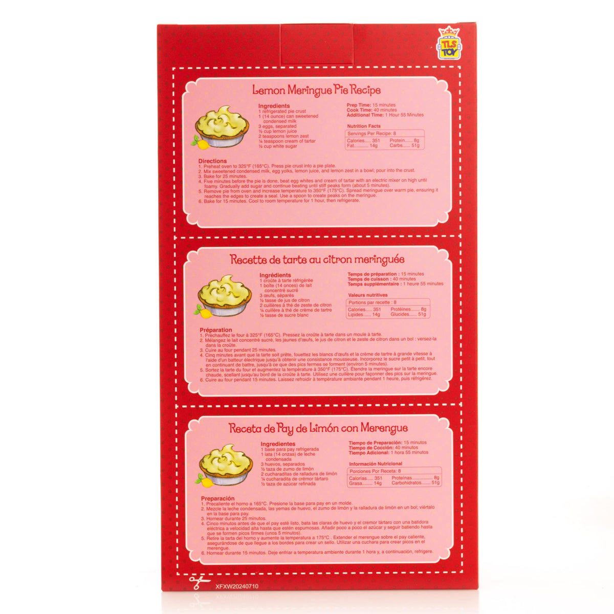 The Loyal Subjects Lemon Meringue ragdoll packaging with red window gift box and recipe card