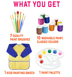 The Mega Deals Kids Painting Set brushes collection enables varied strokes for art.