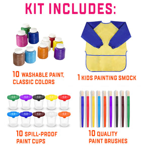 The Mega Deals Kids Painting Set brushes enable smooth strokes for budding artists
