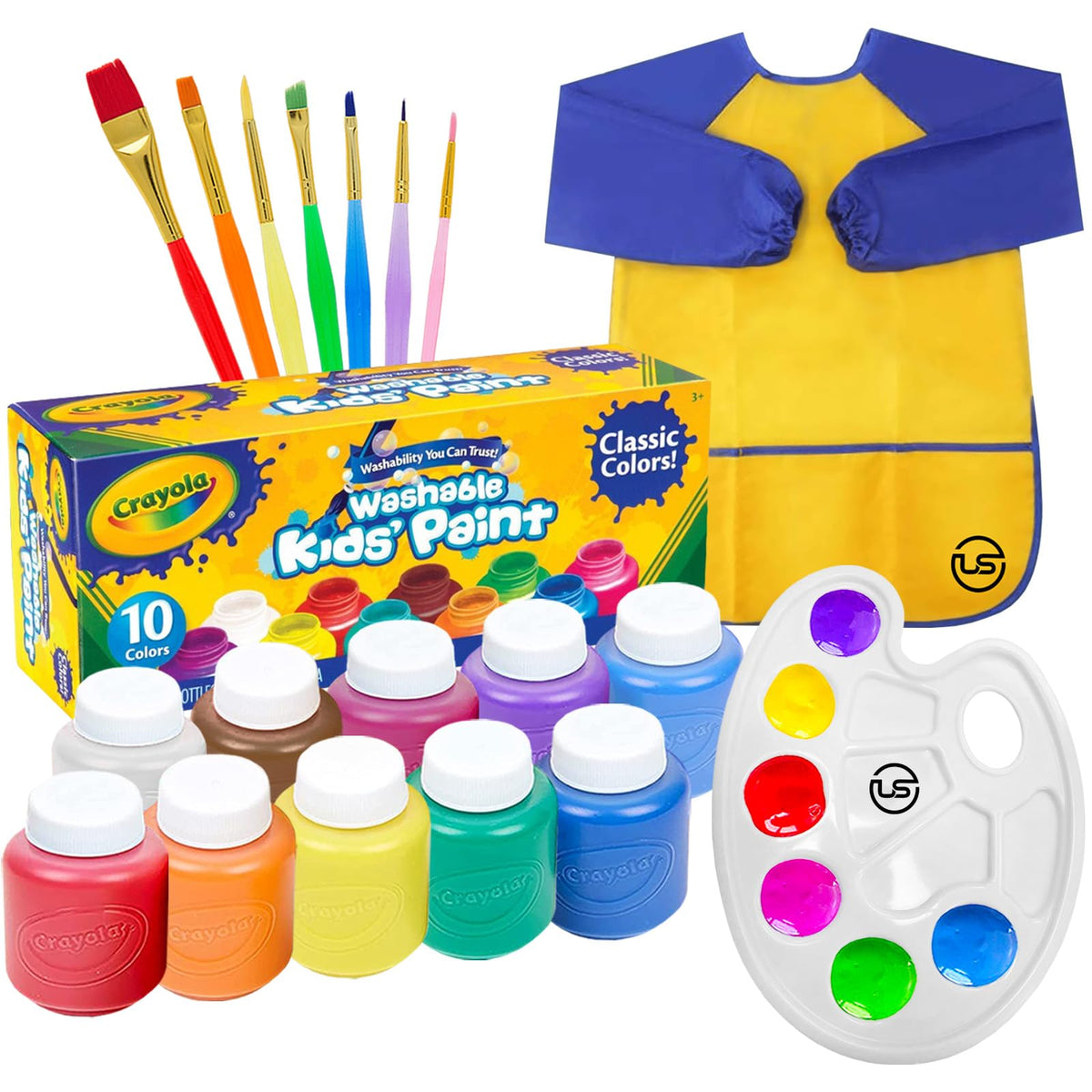 The Mega Deals Kids Painting Set color palette for vibrant color mixing.