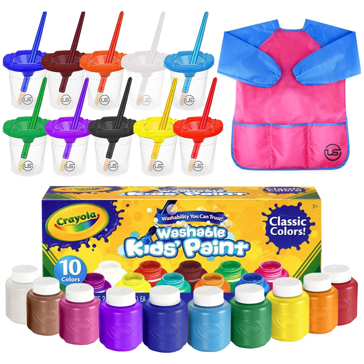 The Mega Deals Kids Painting Set color palette shows vivid hues for creative play