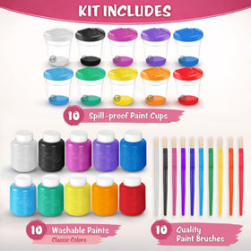 The Mega Deals paint cups with lids keep colors fresh and spill-free.