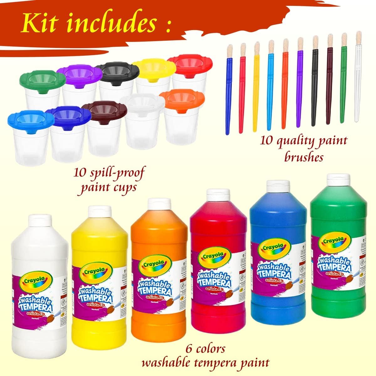 The Mega Deals paint cups with lids keep paints fresh and mess-free for busy classrooms