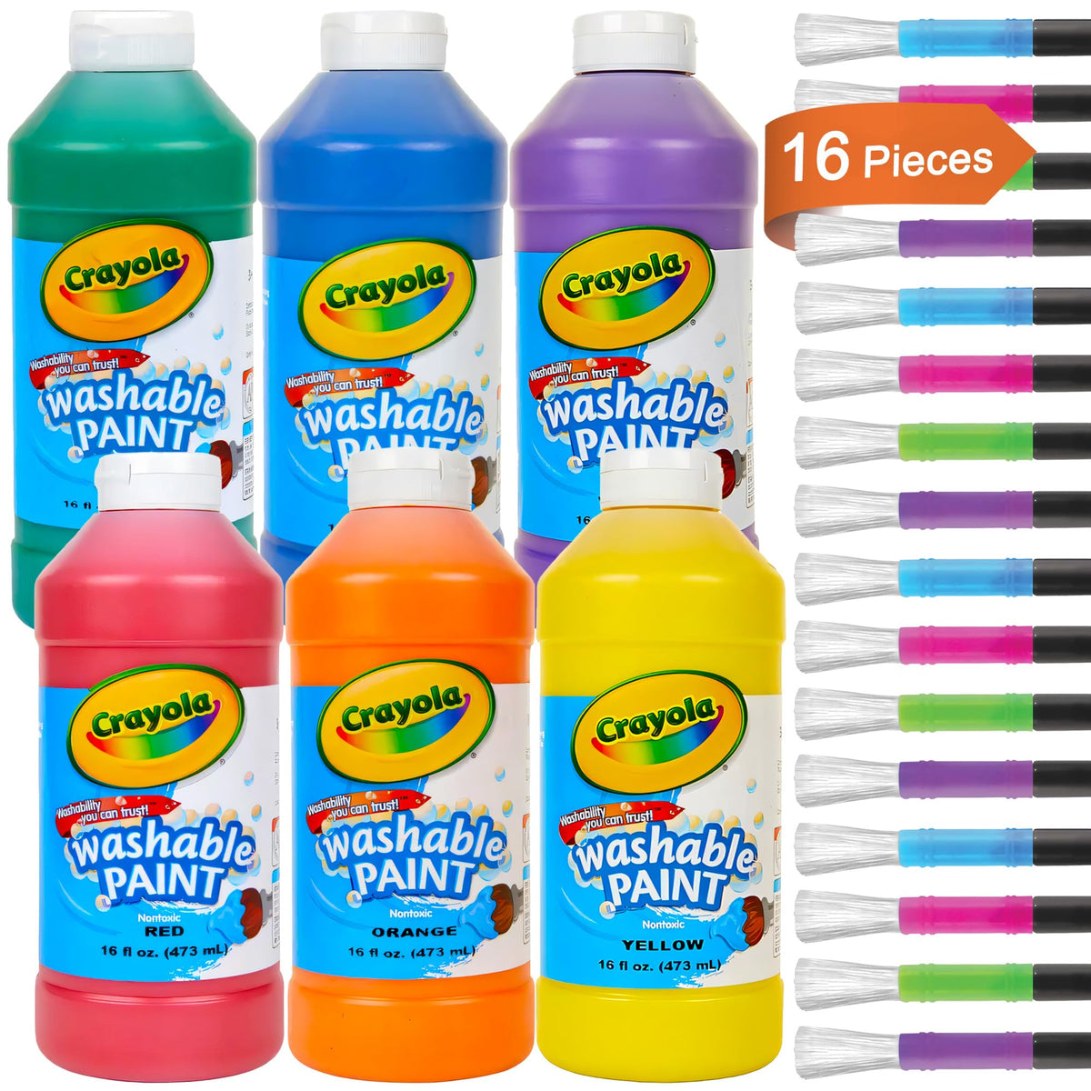 The Mega Deals washable paint set with a six-color palette for kids' art