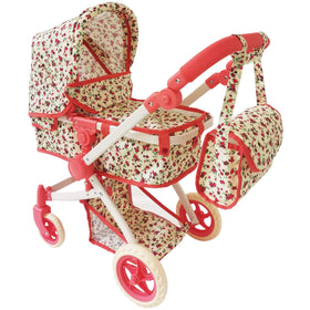 The New York Doll Collection convertible stroller bassinet mode for dolls, ideal for naptime and cuddles
