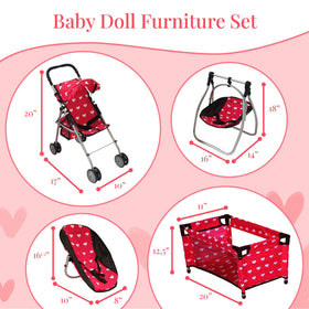 The New York Doll Collection doll crib playset, sturdy furniture for pretend sleepovers