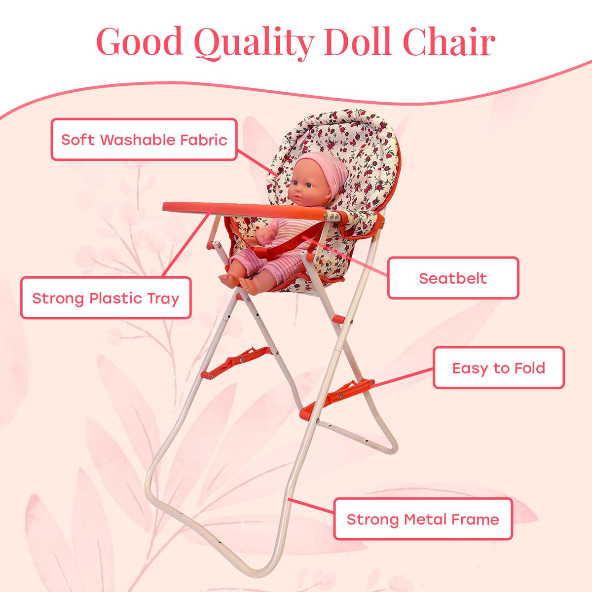The New York Doll Collection color options include floral coral, blue denim, and pink hearts