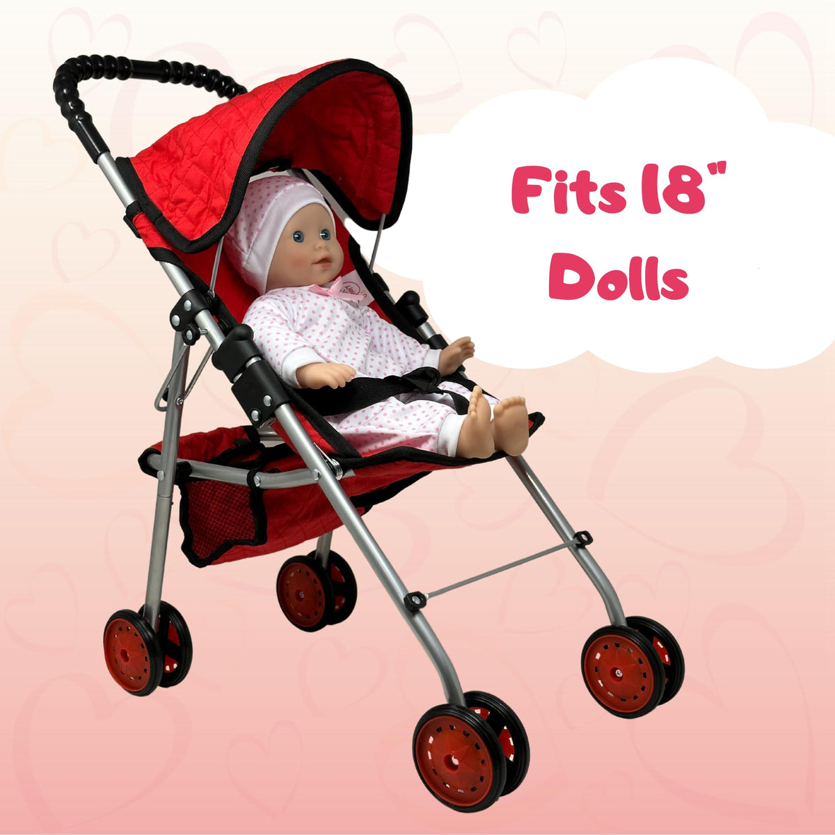 The New York Doll Collection stroller in use encourages imaginative role play.