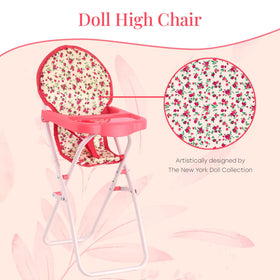 The New York Doll Collection compact high chair for easy storage and transport