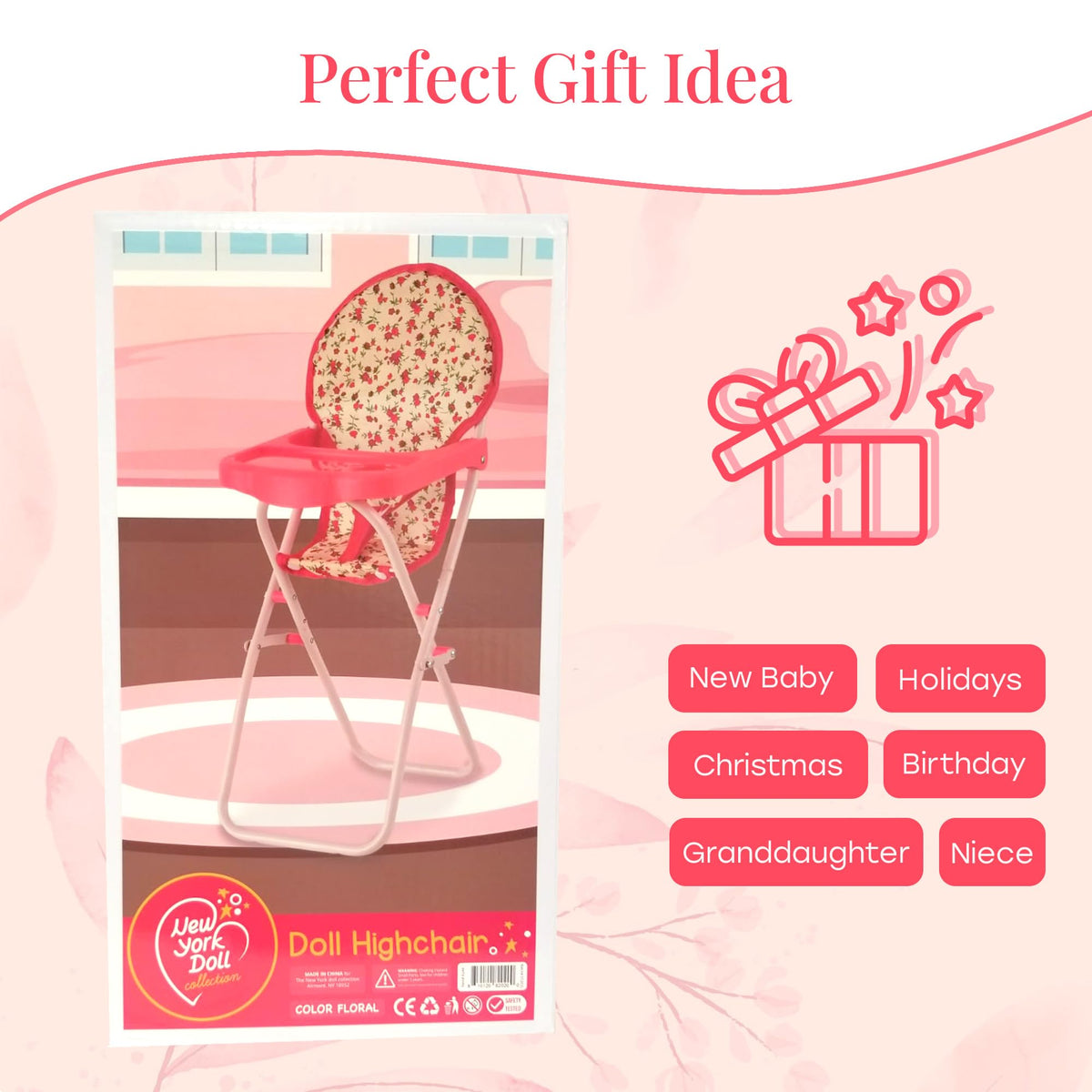The New York Doll Collection removable washable fabric cover for quick cleanup