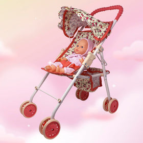 The New York Doll Collection floral print adds charm to playtime.