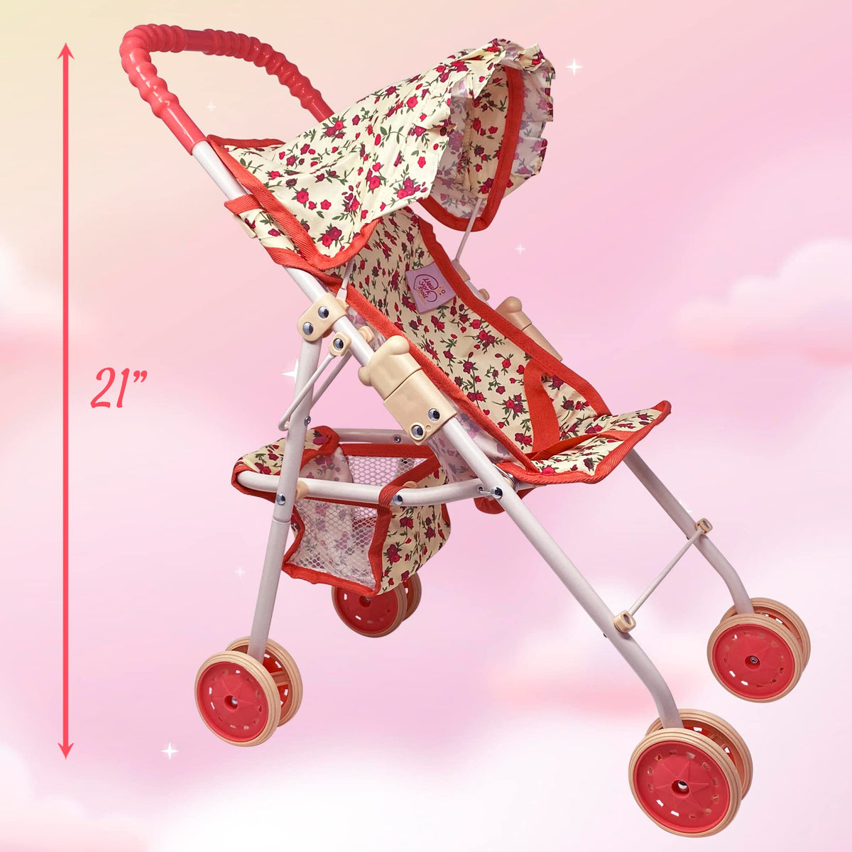The New York Doll Collection built-in seatbelt keeps dolls secure during rides.