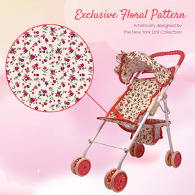 The New York Doll Collection storage basket holds doll accessories and gear.