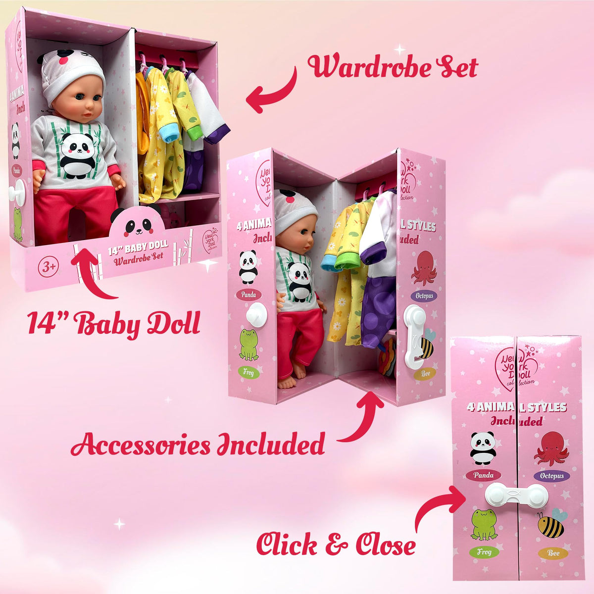 The New York Doll Collection green frog outfit for imaginative dress-up