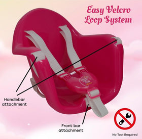 The New York Doll Collection scooter handlebar attachment fits over handlebars for simple transport.