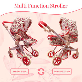 The New York Doll Collection stroller with sun canopy provides shade during outdoor play