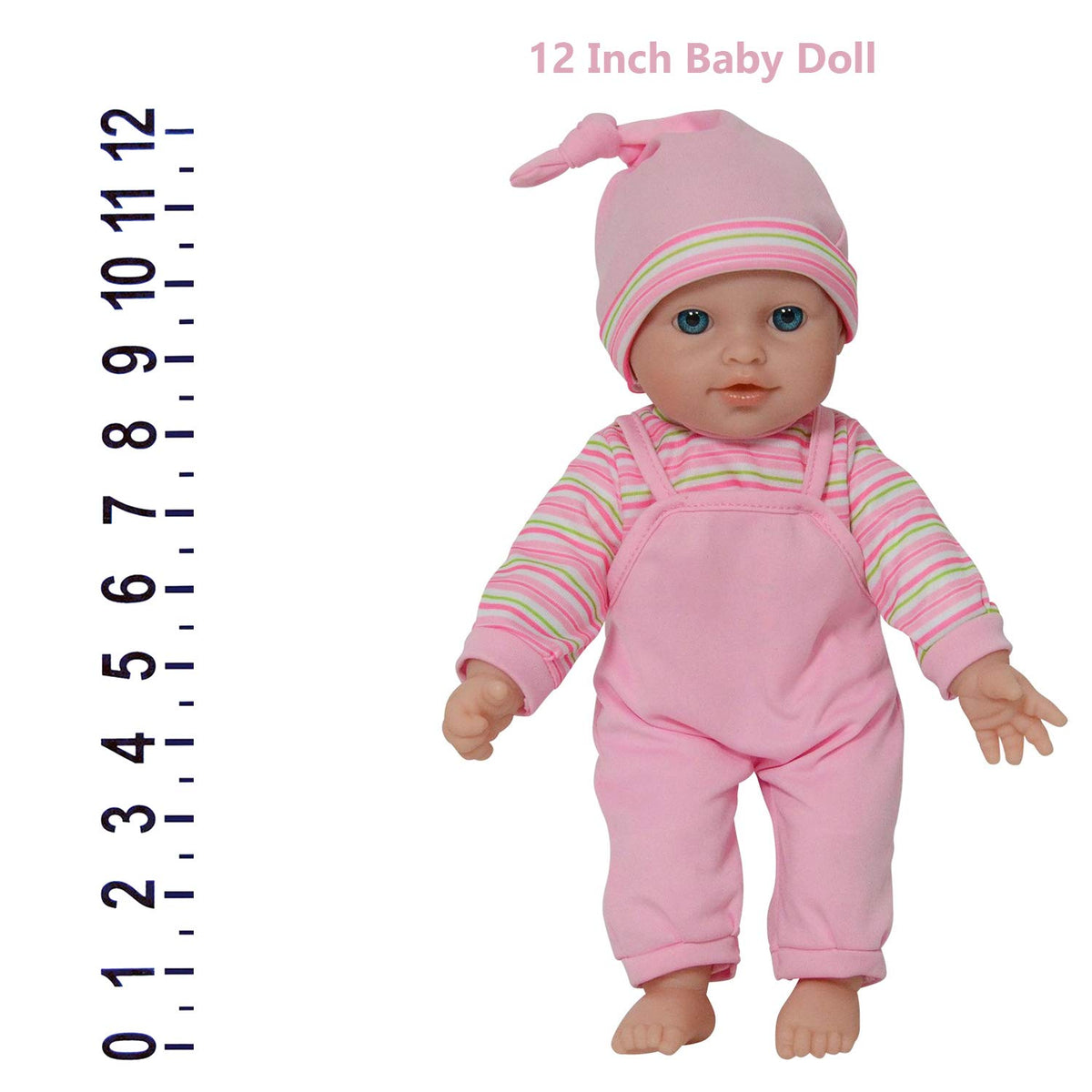 The New York Doll Collection twins wear matching pink and blue outfits for coordinated play.