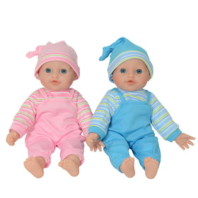 The New York Doll Collection twin dolls with washable outfits for easy care.