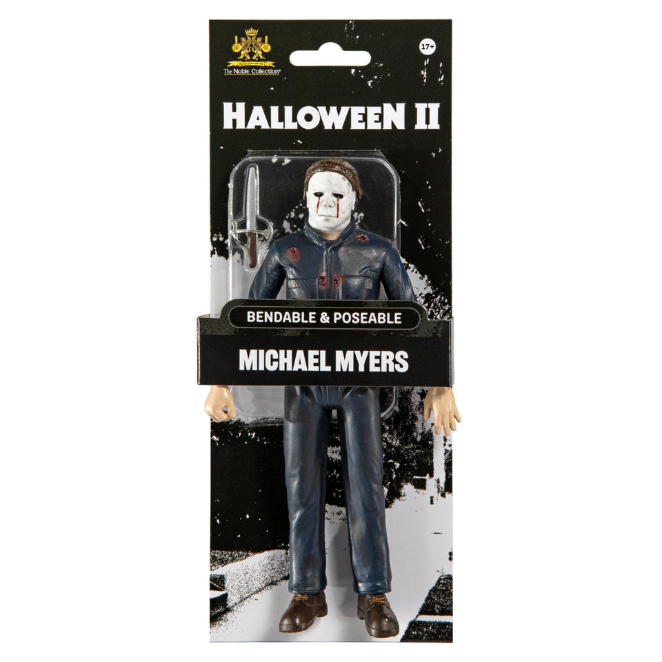 The Noble Collection Bendable Halloween II Michael Myers close-up highlights detailed joints for versatile posing.