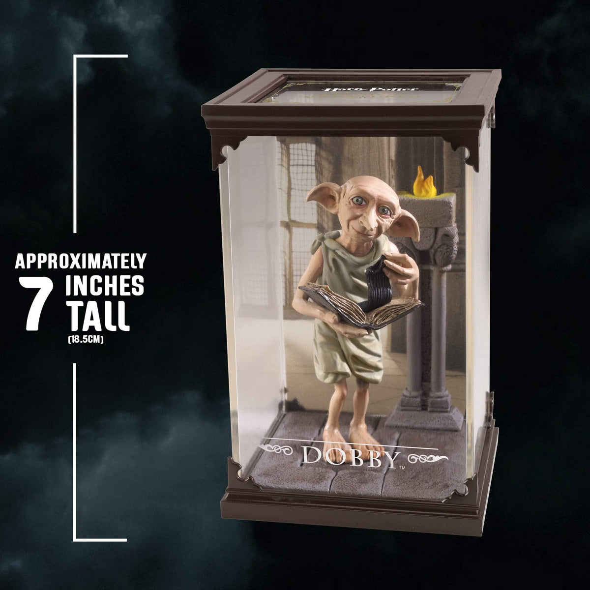 The Noble Collection Dobby packaging showcases official licensing and collectible appeal.