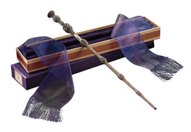 The Noble Collection Elder Wand 15-inch prop for display.