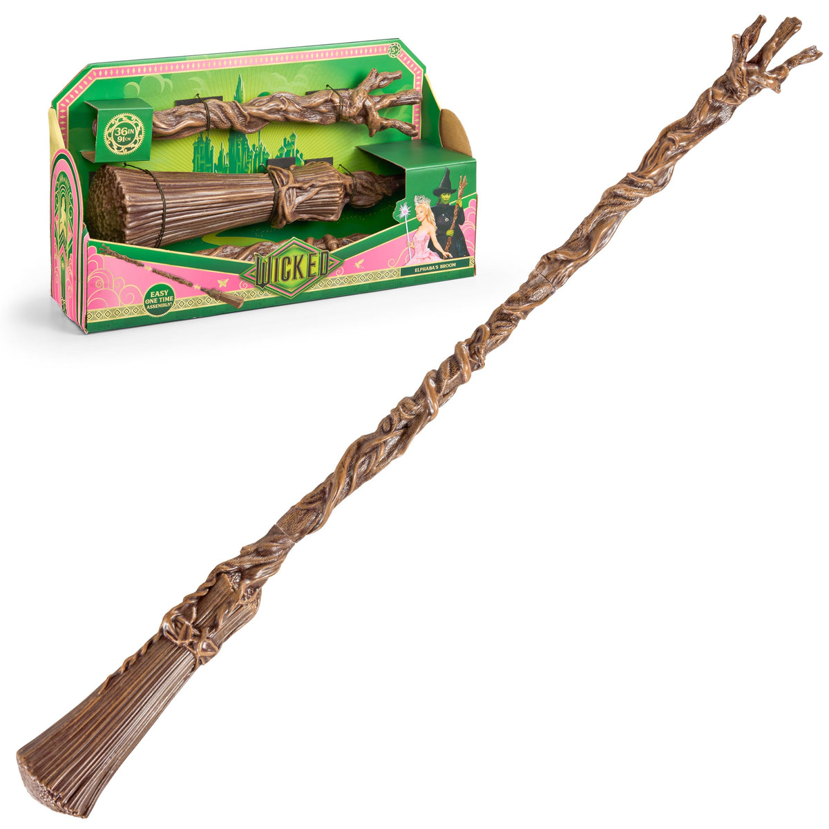 The Noble Collection Elphaba's Broom during assembly for quick imaginative play