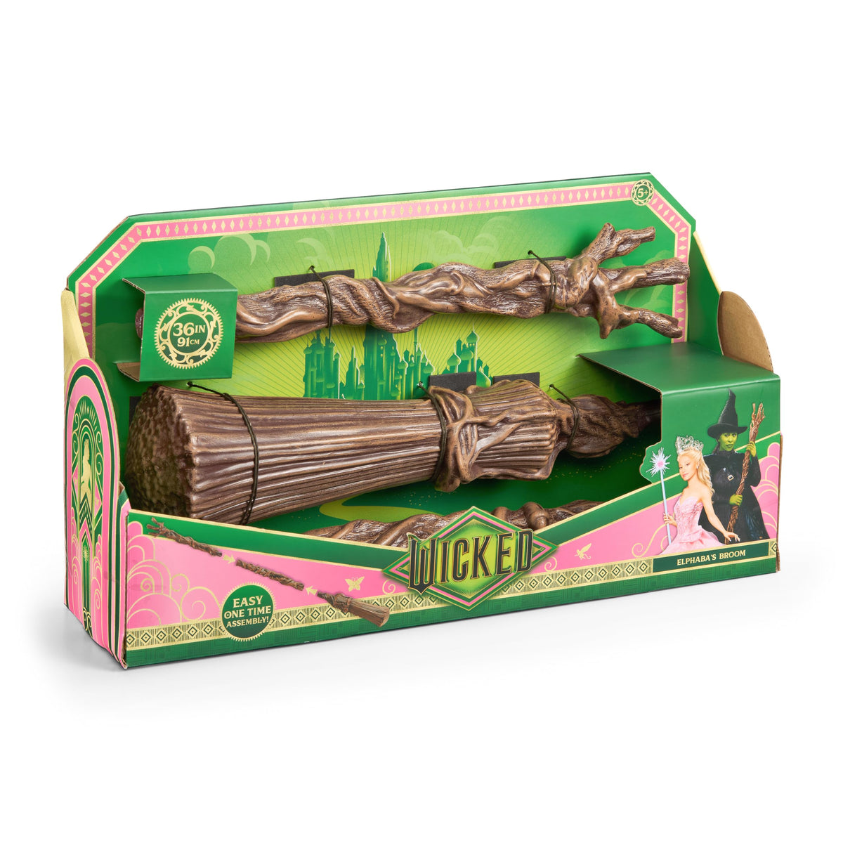 Display-ready Elphaba's Broom from The Noble Collection makes a striking Wicked tribute