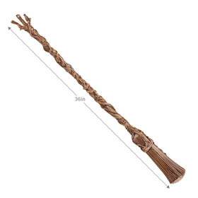 Elphaba's Broom held for display showing film-accurate design and collectible appeal