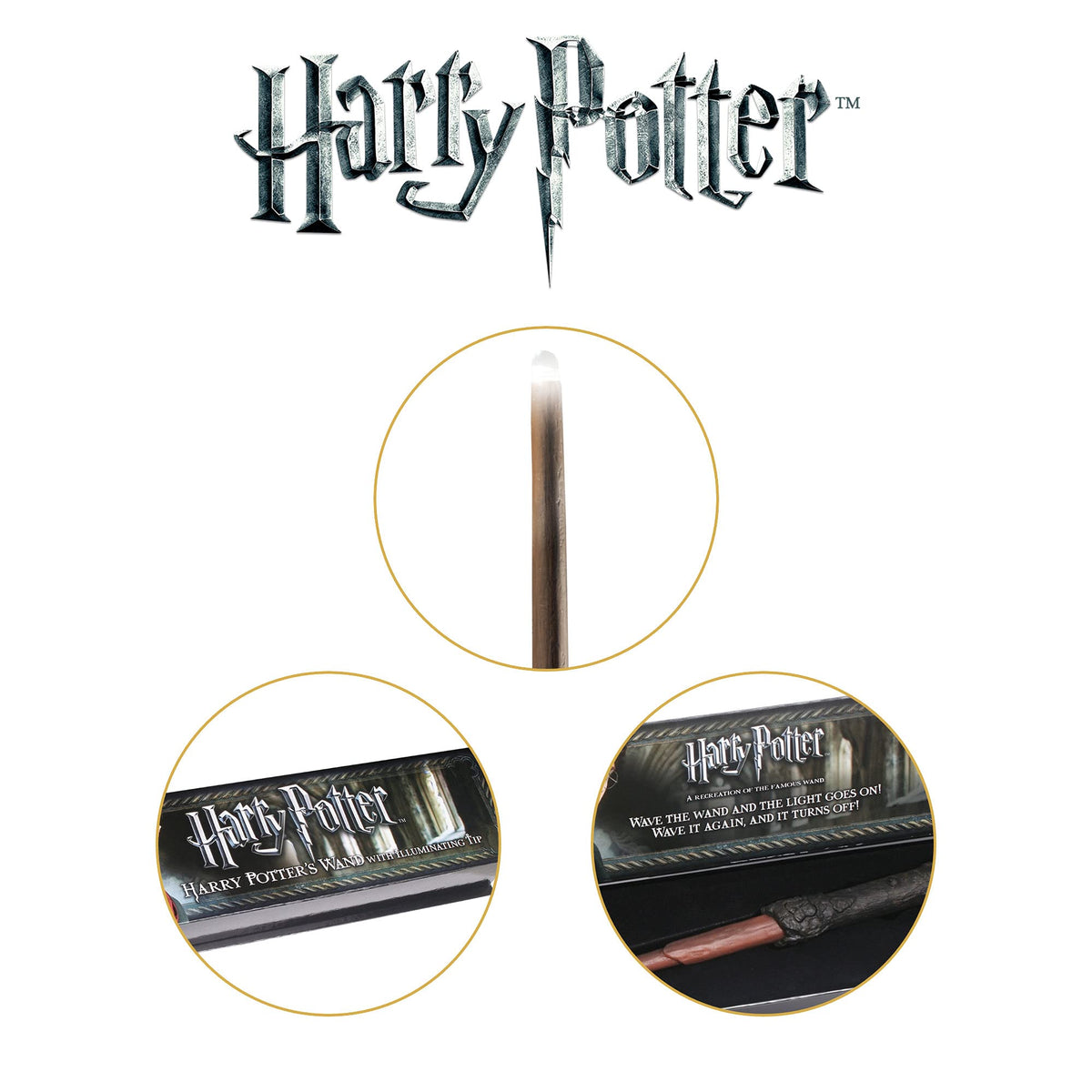 The Noble Collection Illuminating Wand adjustable brightness — customizable glow for mood