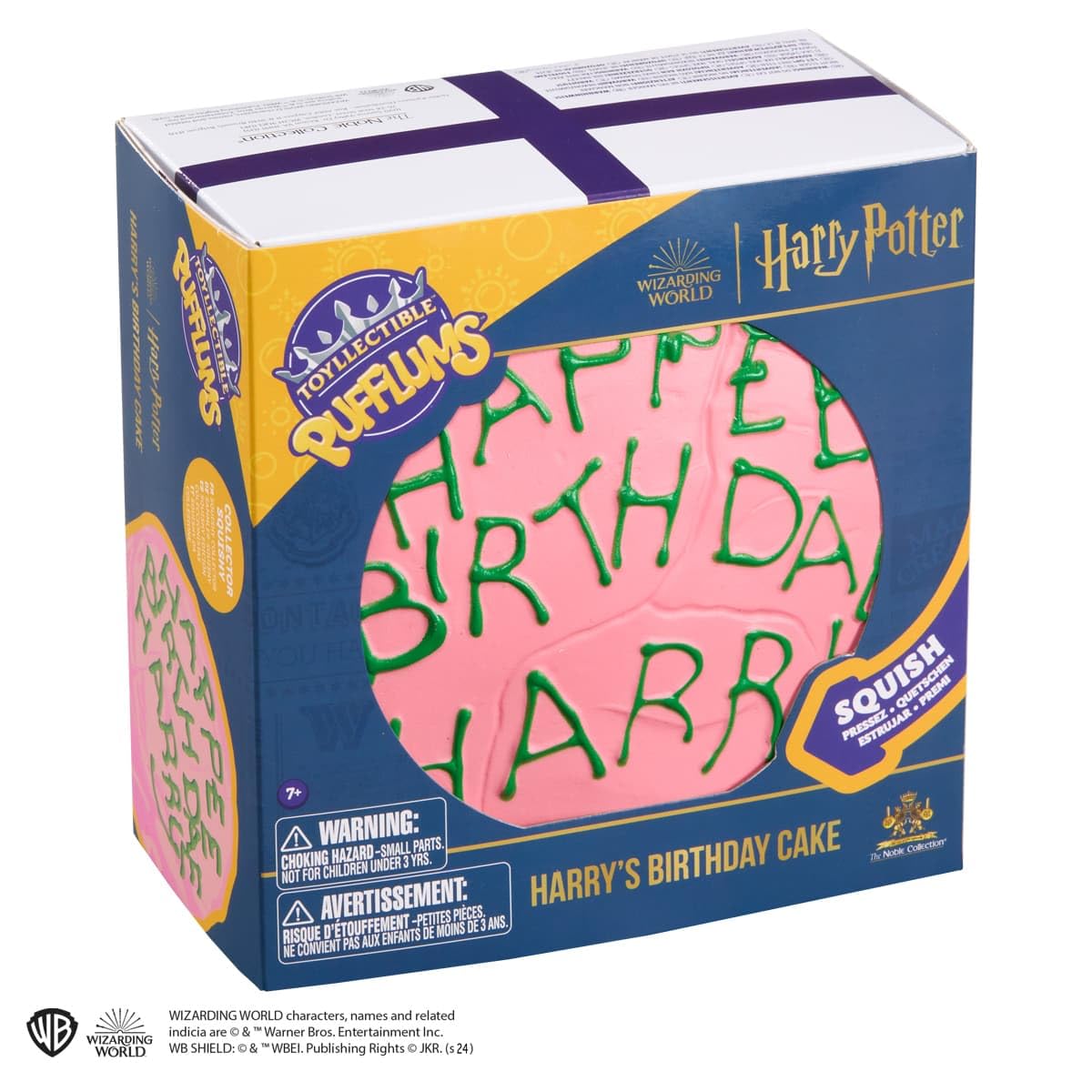 Collectible Pufflums set featuring Harry Potter birthday cake for fans and display shelves.