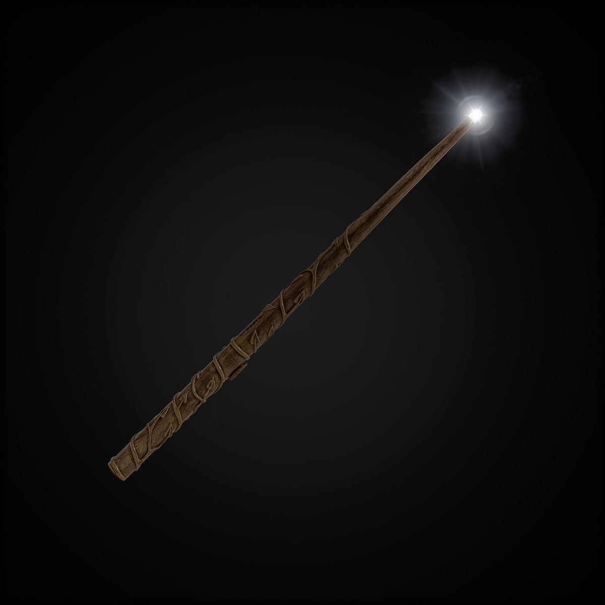 The Noble Collection Hermione Granger Illuminating Wand uses two AAA batteries for reliable brightness.