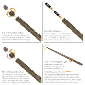 The Noble Collection Hermione Granger Illuminating Wand wave activation enables hands-free use.