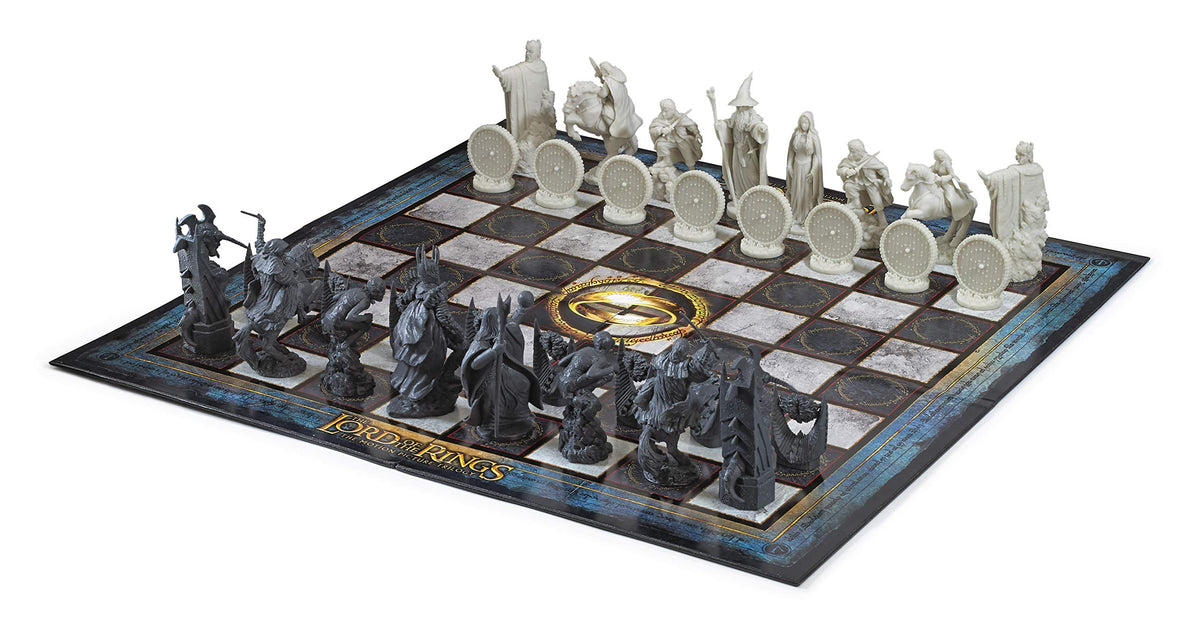 The Noble Collection Saruman chess piece, intricate design for display and play.