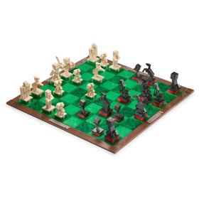 The Noble Collection Minecraft Chess Set includes 32 pieces ready for play
