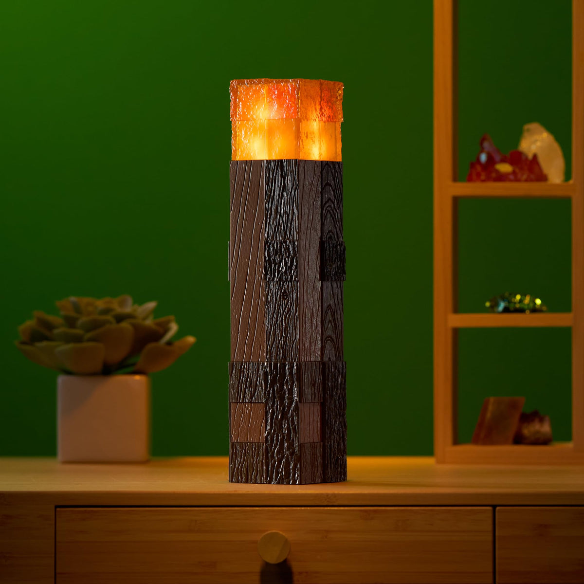 The Noble Collection Minecraft Torch battery-powered portability for on-the-go displays.